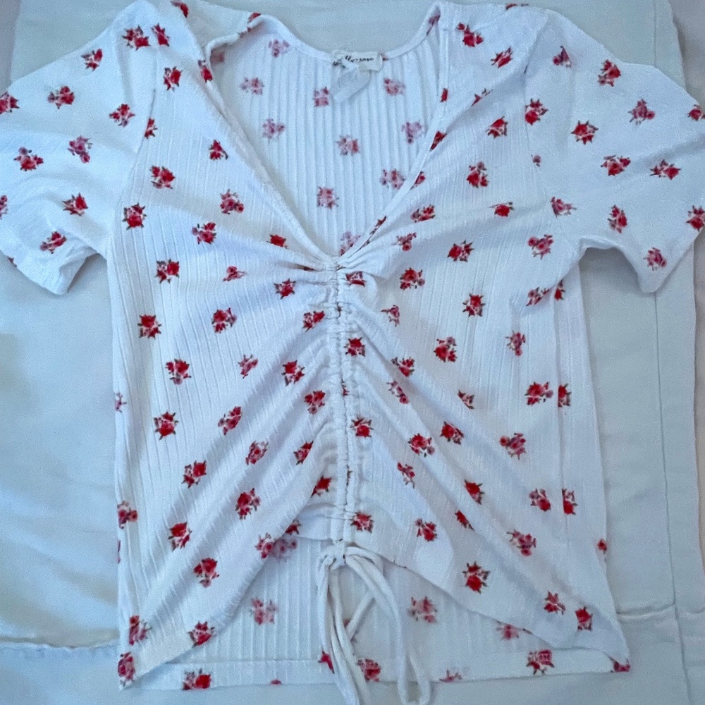 Floral Draw-String Blouse